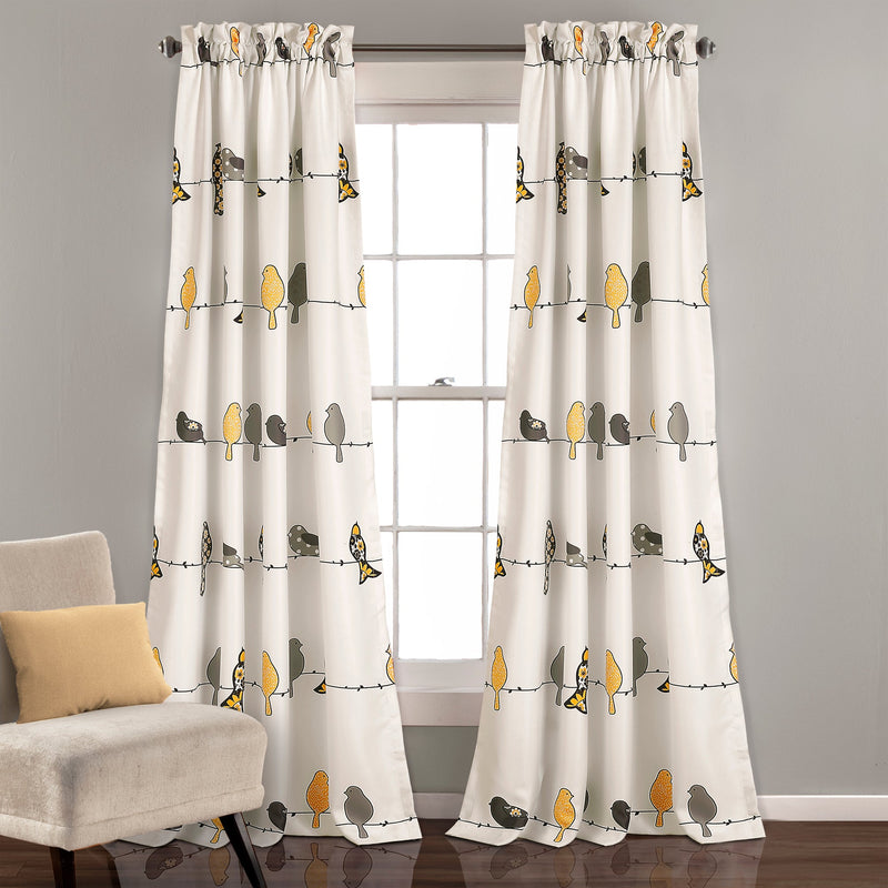 Rowley Birds Light Filtering Window Curtain Set