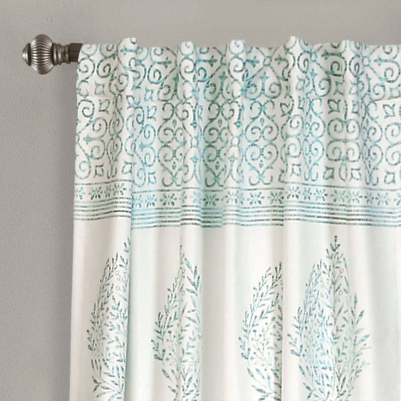 Teardrop Leaf Room Darkening Window Curtain Panel Set