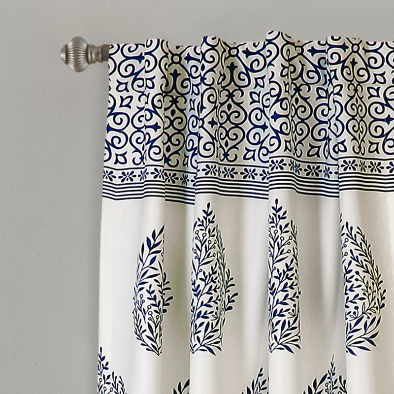 Teardrop Leaf Room Darkening Window Curtain Panel Set