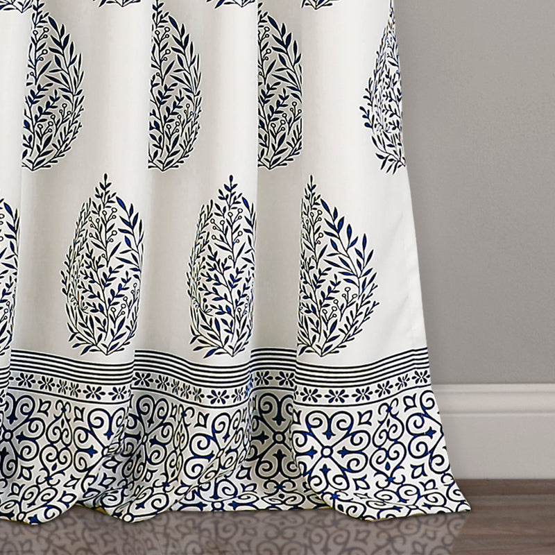 Teardrop Leaf Room Darkening Window Curtain Panel Set