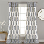 Teardrop Leaf Room Darkening Window Curtain Panel Set