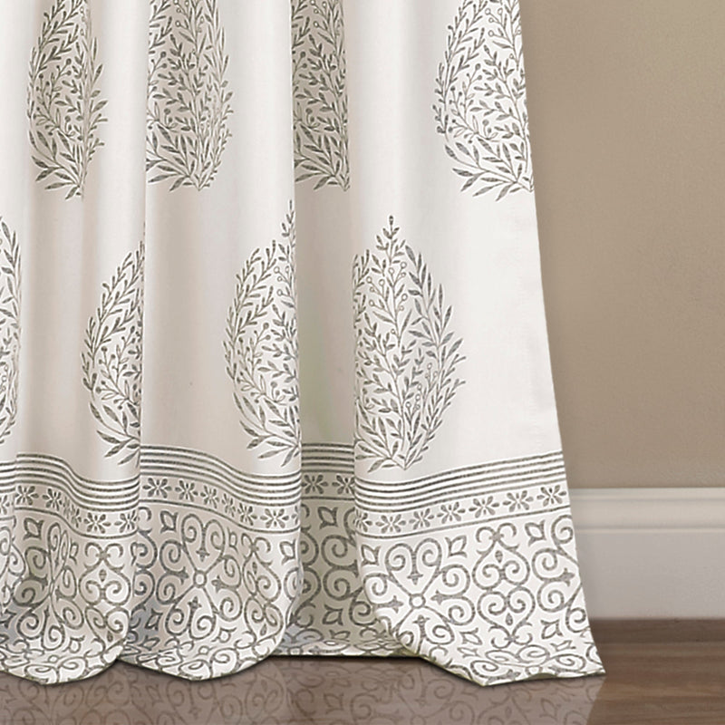 Teardrop Leaf Room Darkening Window Curtain Panel Set