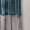 Prima Velvet Color Block Room Darkening Window Curtain Panel Set
