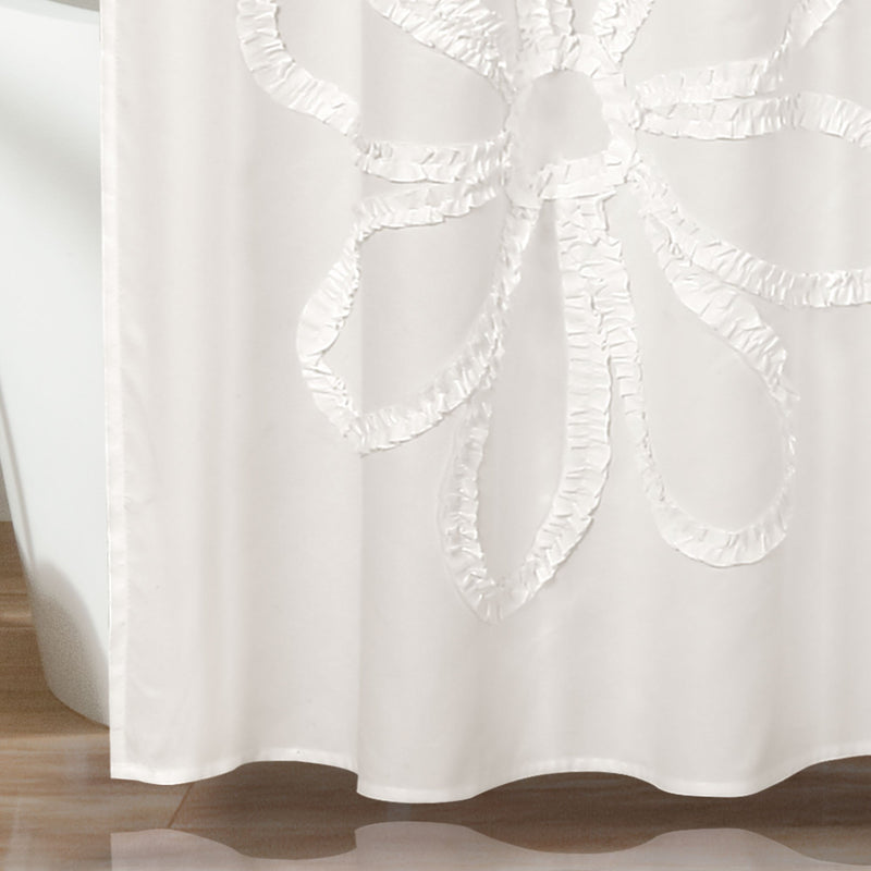 Ruffle Flower Shower Curtain