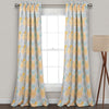 Blooming Flower Room Darkening Window Curtain Panel Set