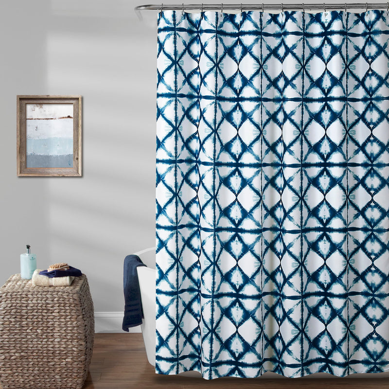 Geo Shibori Shower Curtain