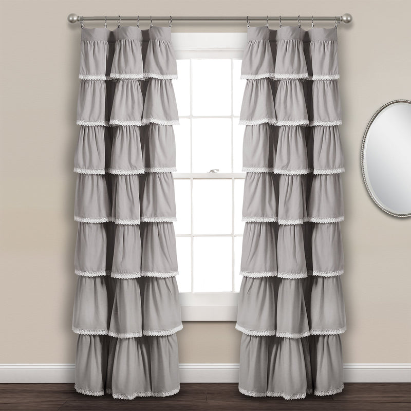 Lace Ruffle Window Curtain Panel