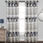 Llama Stripe Light Filtering Window Curtain Panel Set