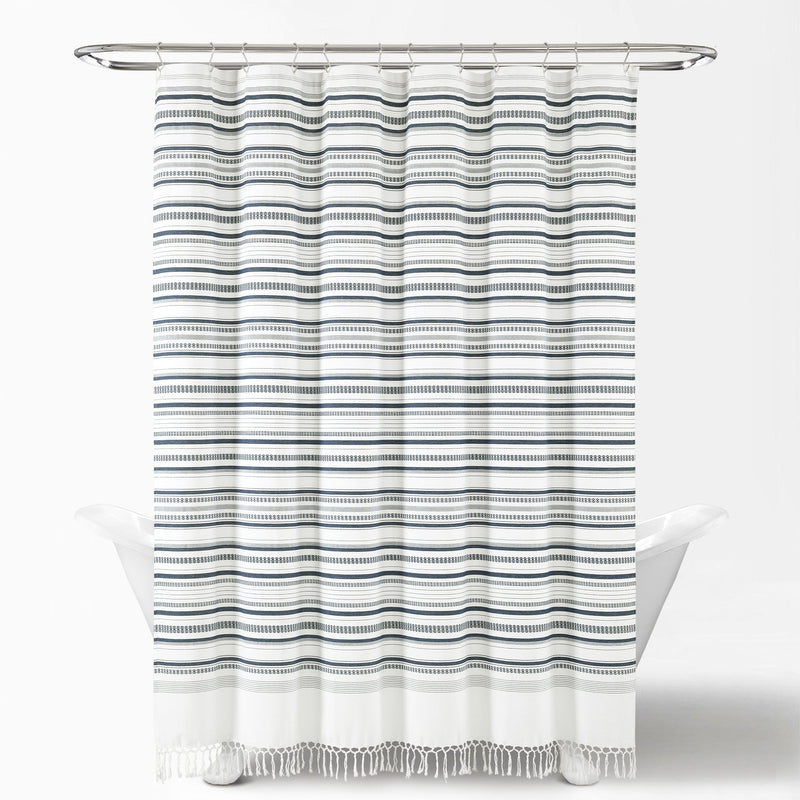 Urban Woven Yarn Dyed Recycled Cotton Shower Curtain –