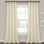 Luxury Regency Faux Silk Two-Tone Tassel Window Curtain Panel Set