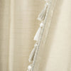 Luxury Regency Faux Silk Two-Tone Tassel Window Curtain Panel Set
