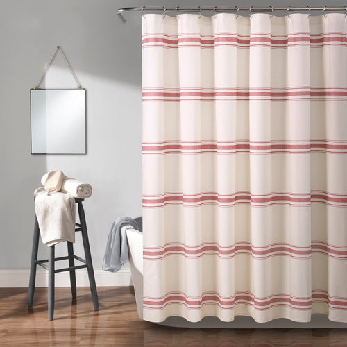 Farmhouse Stripe 100% Cotton Shower Curtain