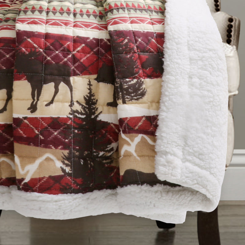 Holiday Lodge Sherpa Throw