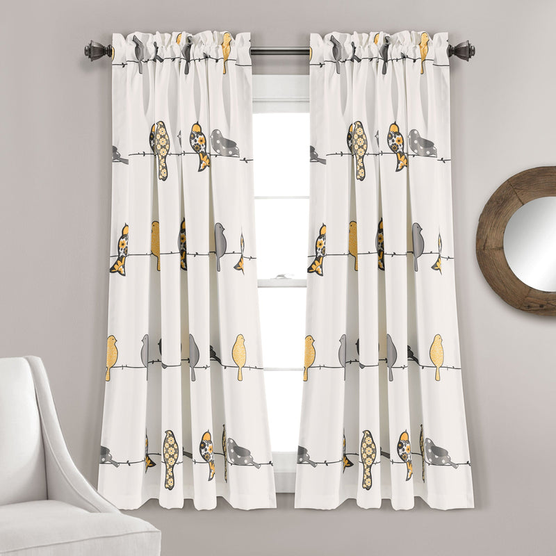 Rowley Birds Light Filtering Window Curtain Set