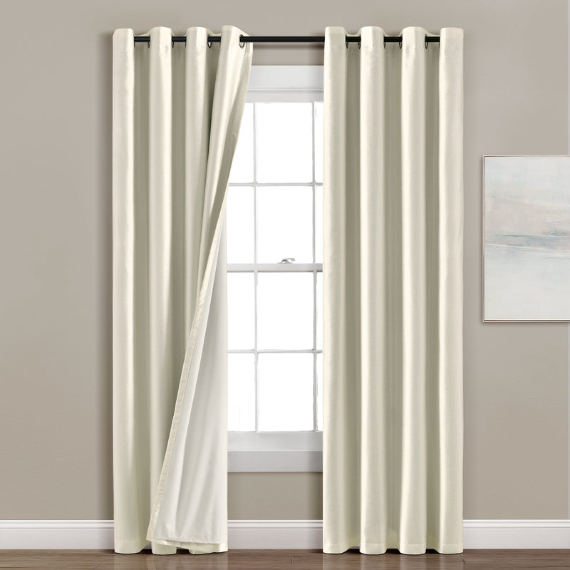 Faux Silk 100% Blackout Window Curtain Panel