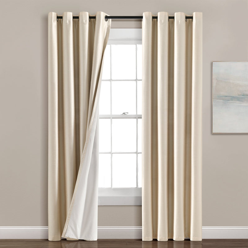 Faux Silk 100% Blackout Window Curtain Panel