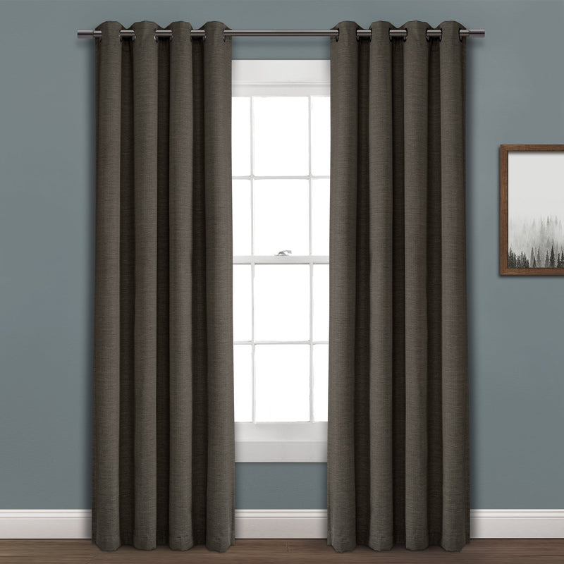 Faux Linen Absolute Blackout Window Curtain Panel