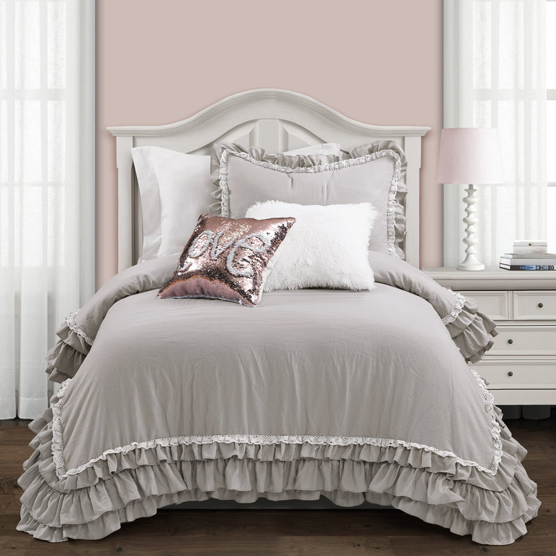 Ella Ruffle Lace Dorm Comforter Set