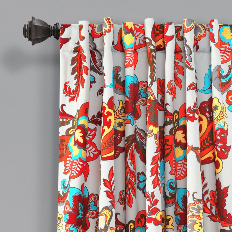 Zara Jacobean Room Darkening Window Curtain Panel Set