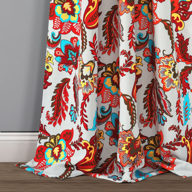 Zara Jacobean Room Darkening Window Curtain Panel Set