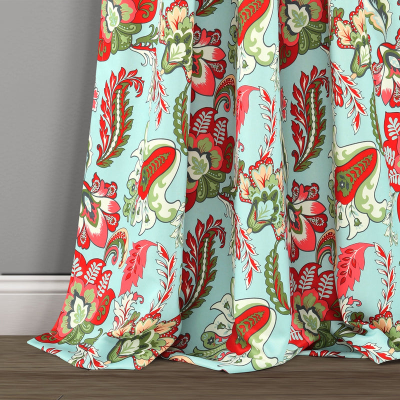 Zara Jacobean Room Darkening Window Curtain Panel Set