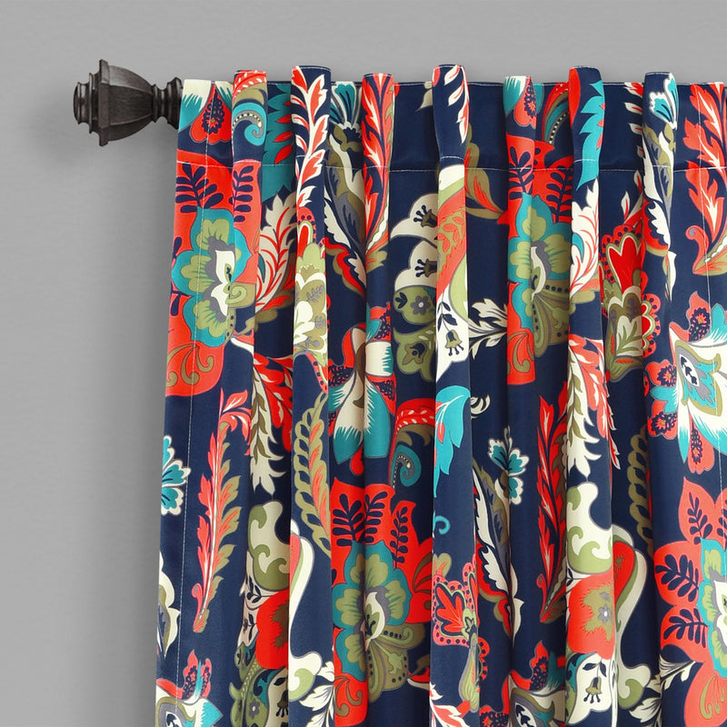 Zara Jacobean Room Darkening Window Curtain Panel Set