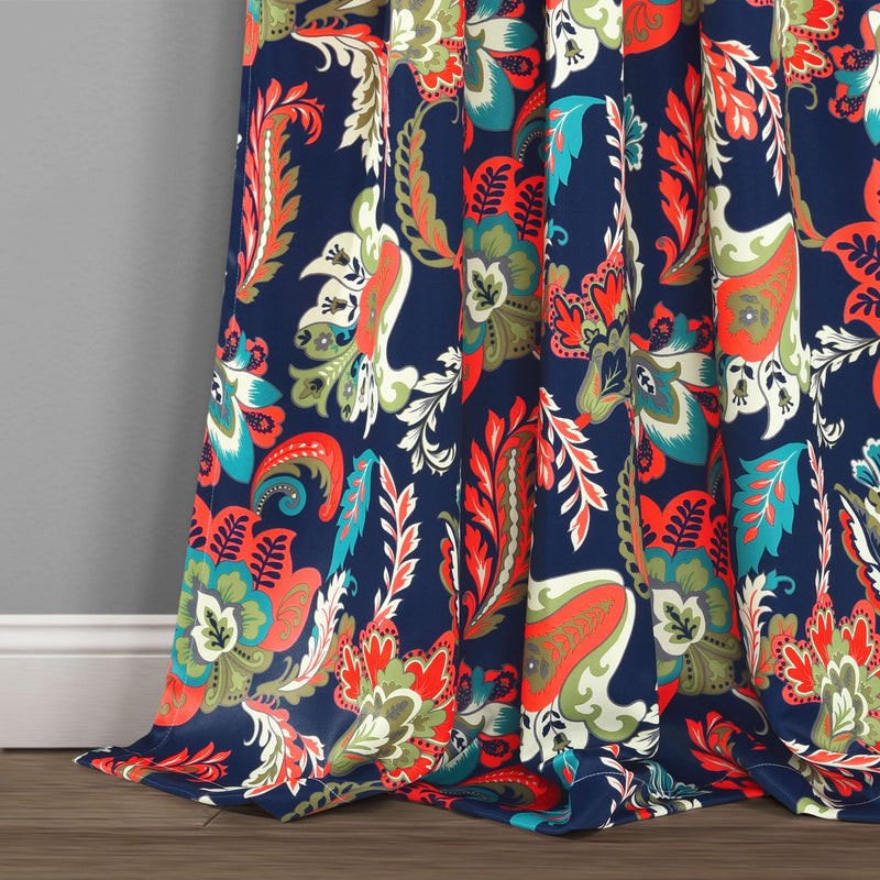 Zara Jacobean Room Darkening Window Curtain Panel Set