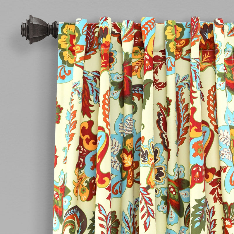 Zara Jacobean Room Darkening Window Curtain Panel Set