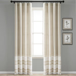 Nantucket Yarn Dyed Cotton Tassel Fringe Window Curtain Panel Set