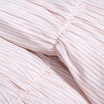 Ruching Ticking Stripe 3 Piece Comforter Set