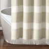 Tucker Stripe Yarn Dyed Cotton Knotted Tassel Shower Curtain