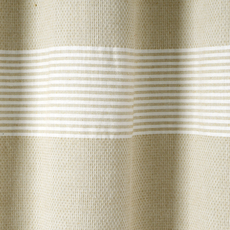 Tucker Stripe Yarn Dyed Cotton Knotted Tassel Shower Curtain