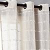 Farmhouse Textured Grommet Sheer Window Curtain Panel Set