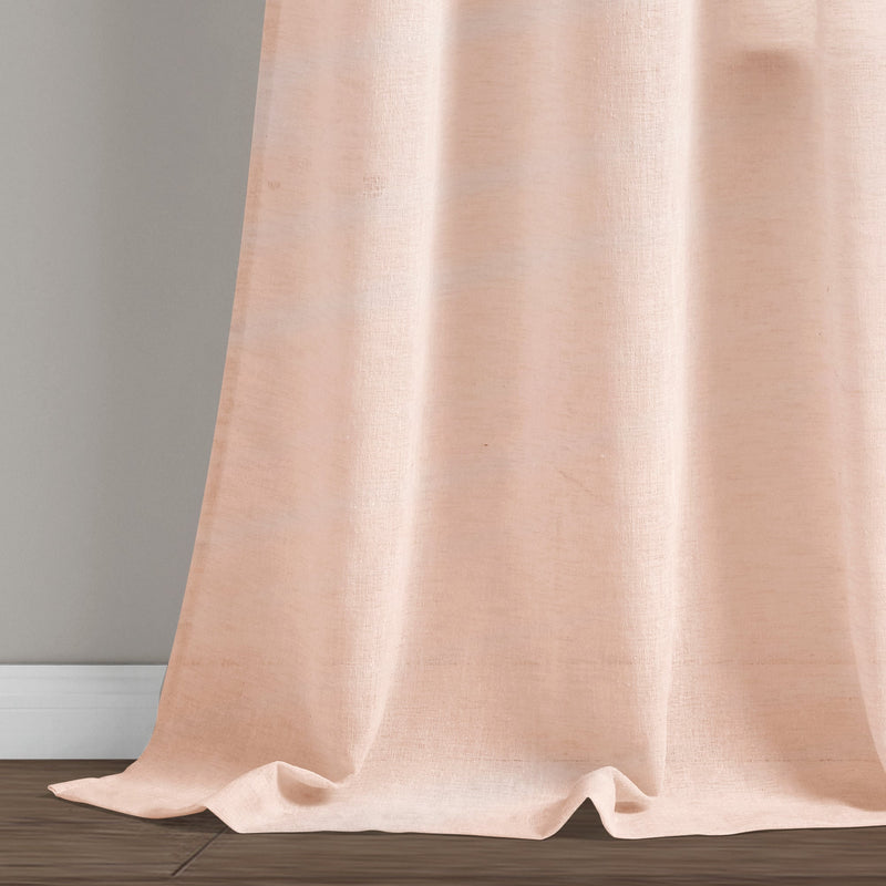 Farmhouse Ombre Stripe Grommet Sheer Window Curtain Panel Set