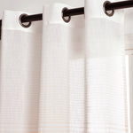 Farmhouse Ombre Stripe Grommet Sheer Window Curtain Panel Set