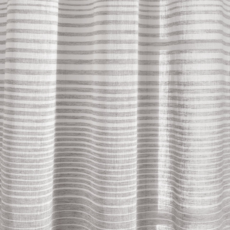 Farmhouse Ombre Stripe Grommet Sheer Window Curtain Panel Set