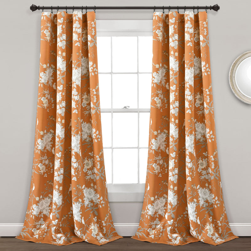 Botanical Garden Light Filtering Window Curtain Panel Set