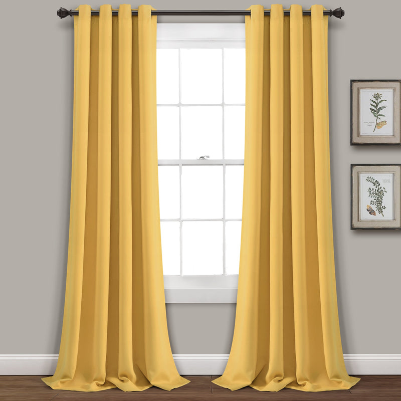 Insulated Grommet Blackout Window Curtain Panel Set