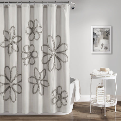 Ruffle Flower Shower Curtain