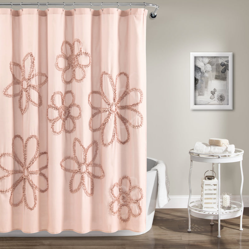 Ruffle Flower Shower Curtain