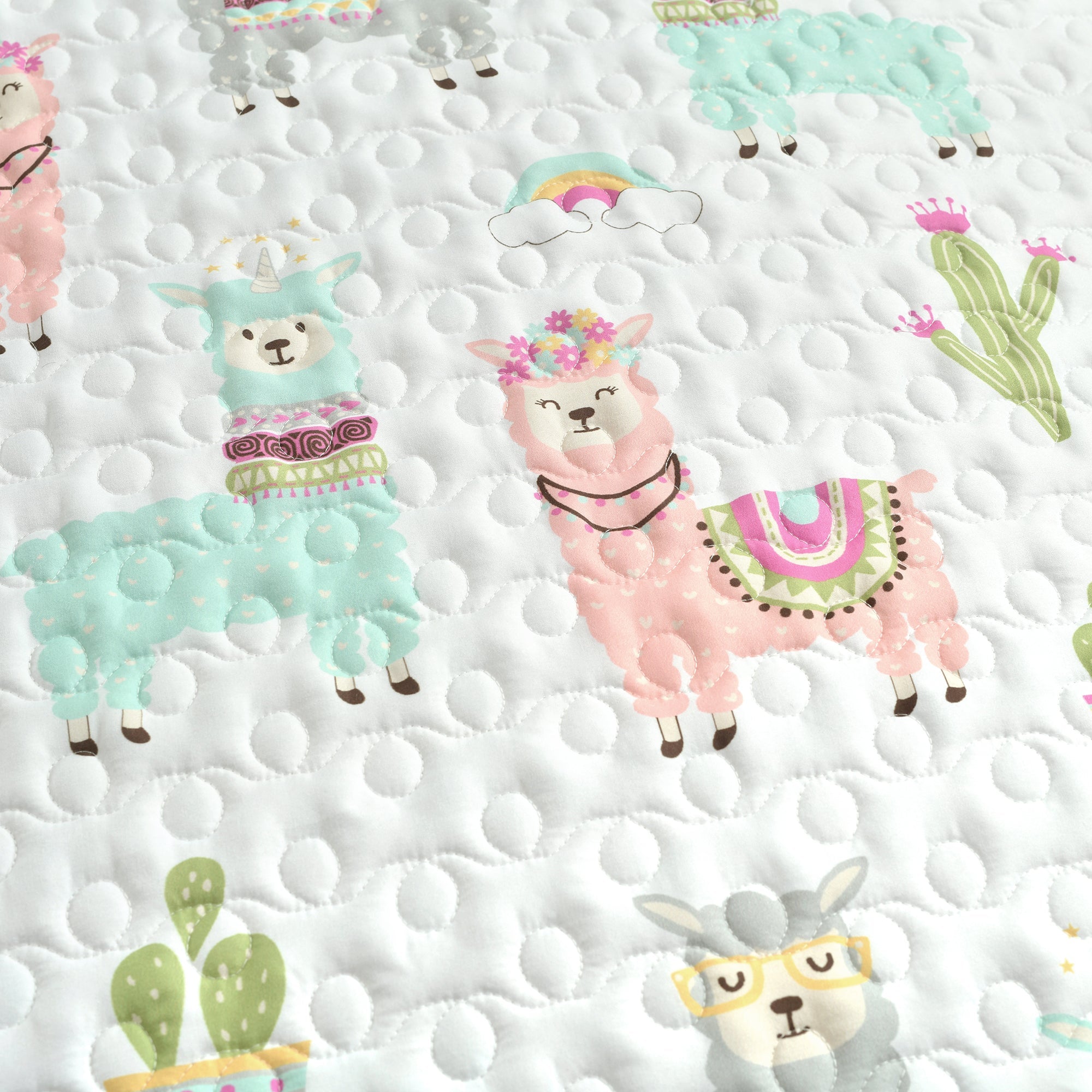 Southwest Llama Cactus Reversible Quilt Set Lovecup