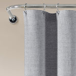 Farmhouse Button Stripe Yarn Dyed Woven Cotton Shower Curtain