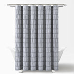 Waffle Stripe Woven Cotton Shower Curtain