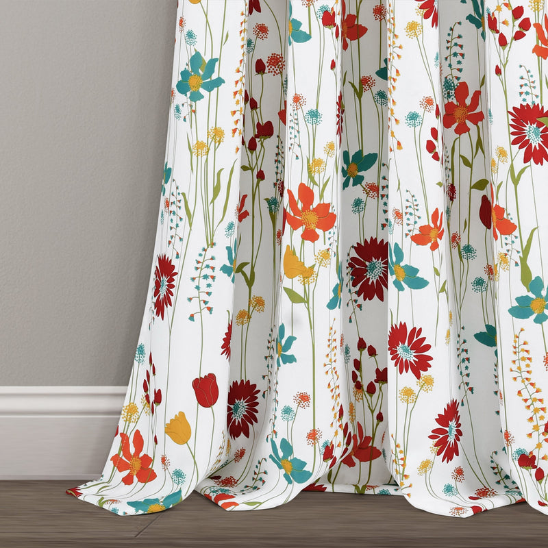 Clarissa Floral Room Darkening Window Curtain Panel Set