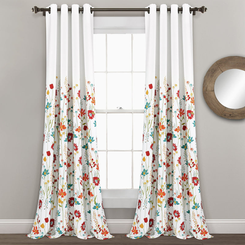 Clarissa Floral Room Darkening Window Curtain Panel Set