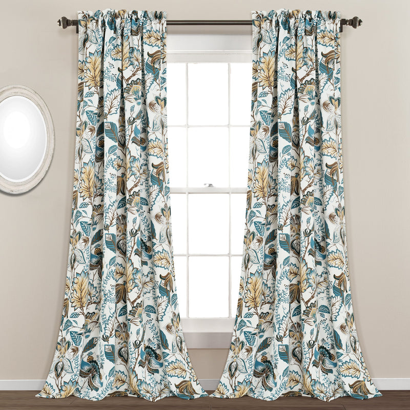 Cynthia Jacobean Light Filtering Window Curtain Set