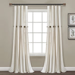 Linen Button Window Curtain Panel
