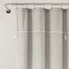 Ombre Embroidery Tassel Cotton Shower Curtain