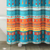 Boho Watercolor Border Shower Curtain