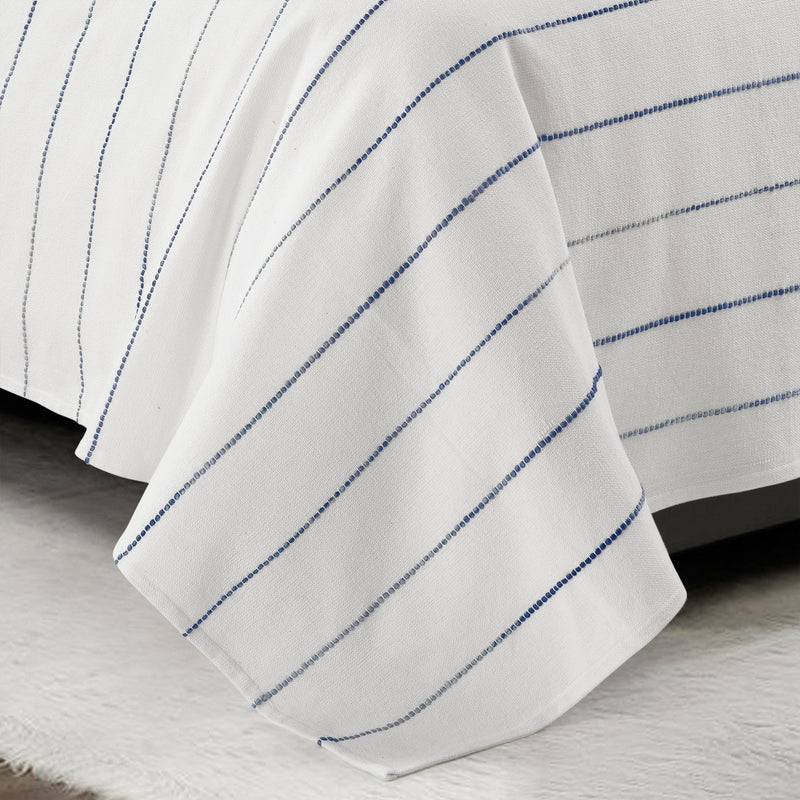 Ombre Stripe Yarn Dyed Cotton Oversized Blanket/Coverlet